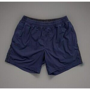 RHONE Mako Active Shorts Mens Sz L Blue Lined Stretch Drawstring Zip Pocket